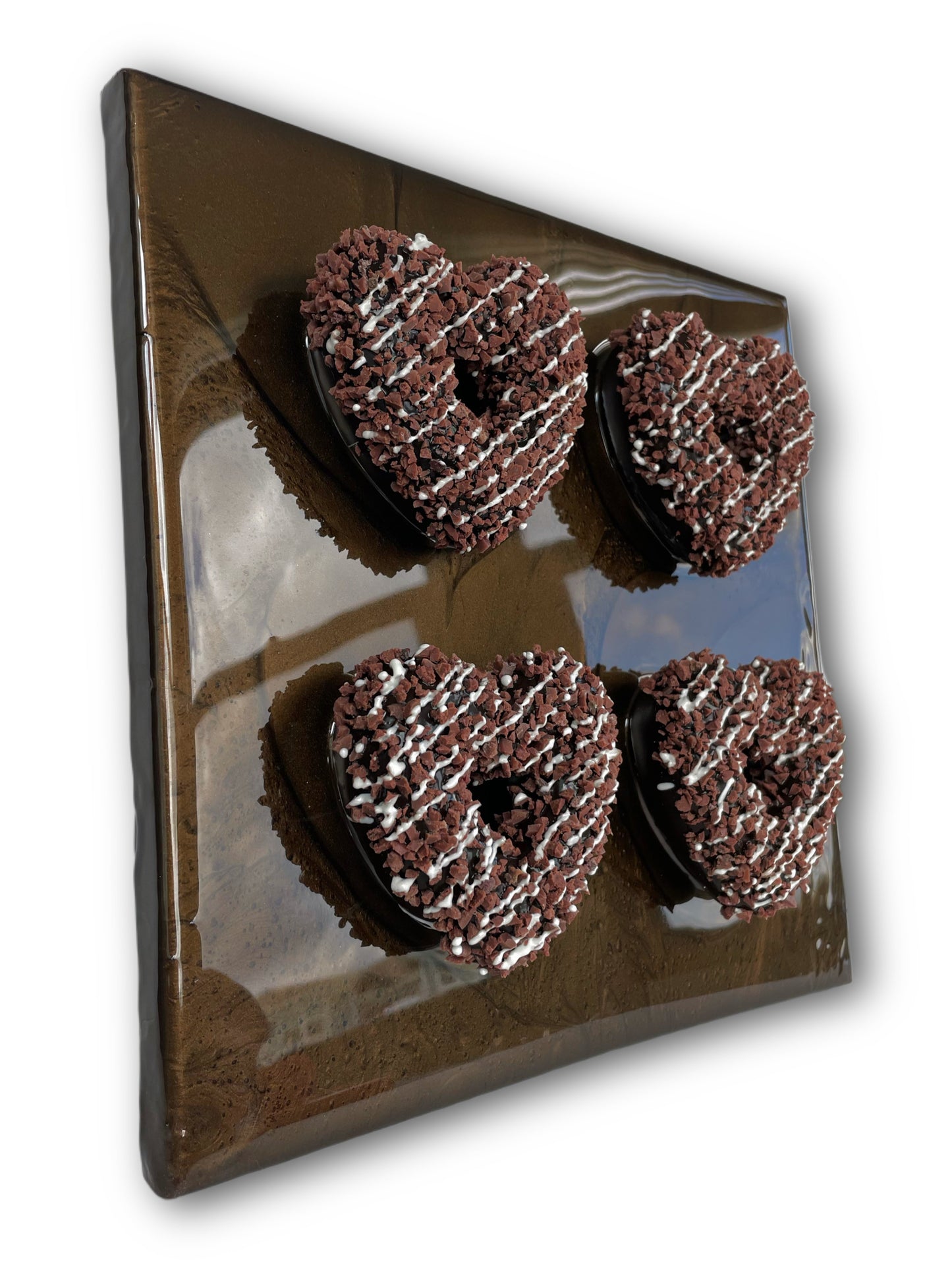 Chocolate Donut Love - 8 x 8 in Resin PopArt