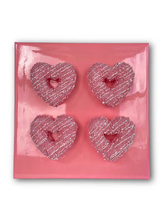 Pink Donut Love - 8 x 8 in Resin PopArt