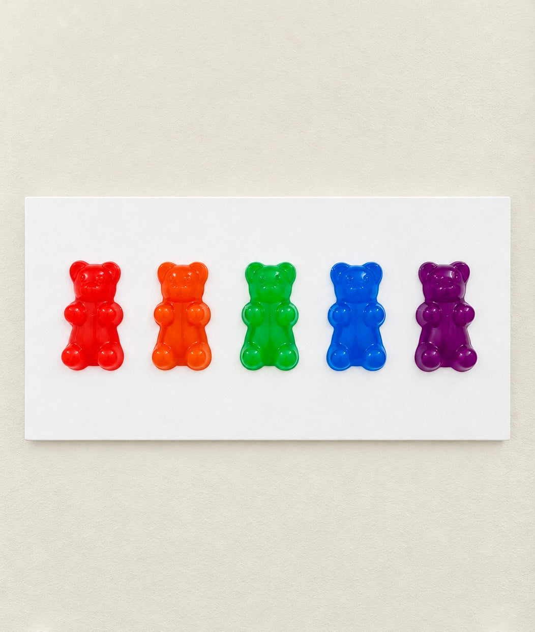 5 Glow-In-The-Dark Jumbo Gummy Bear Wall Artwork Sculpture Statement Piece