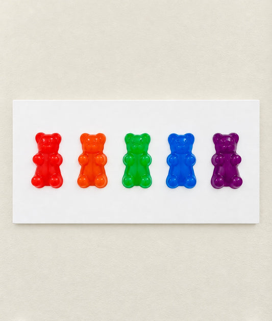 5 Glow-In-The-Dark Jumbo Gummy Bear Wall Artwork Sculpture Statement Piece