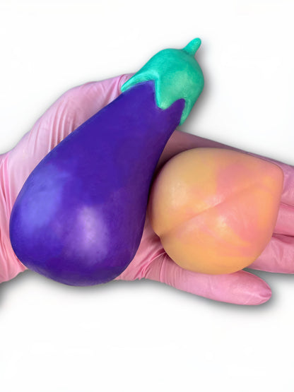 Peach and Eggplant Emoji Soap Bar Set