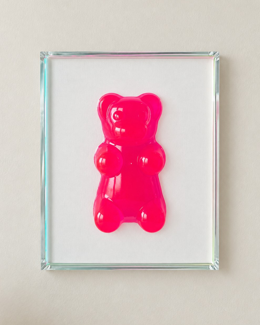 1 Glow-In-The-Dark Jumbo Gummy Bear Iridescent Wall Artwork Sculpture Statement Piece