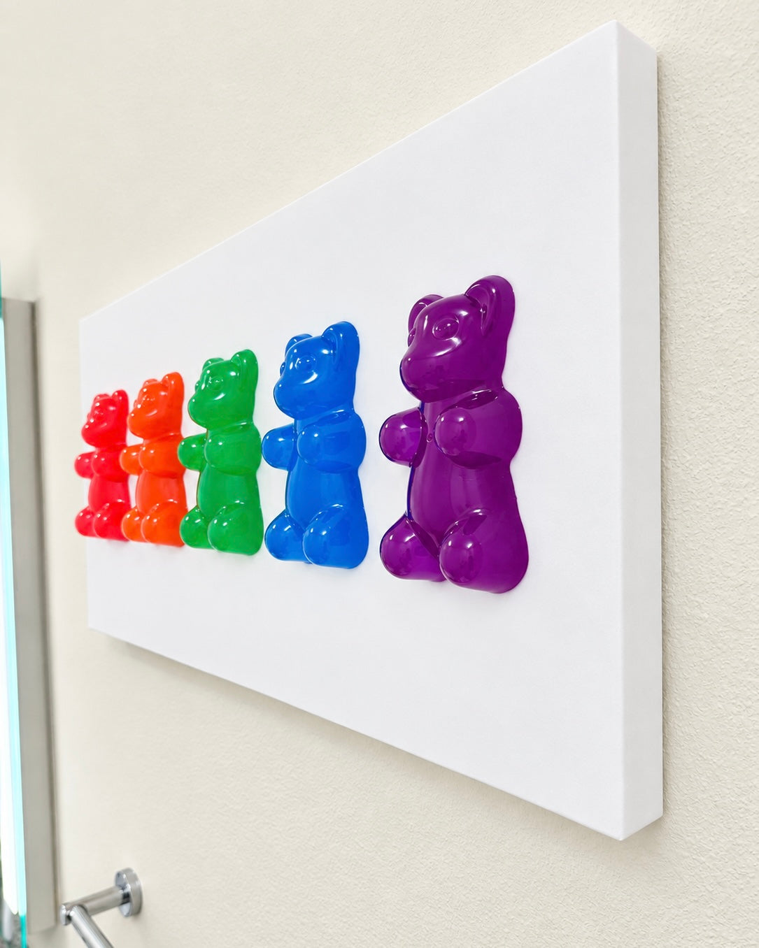 5 Glow-In-The-Dark Jumbo Gummy Bear Wall Artwork Sculpture Statement Piece