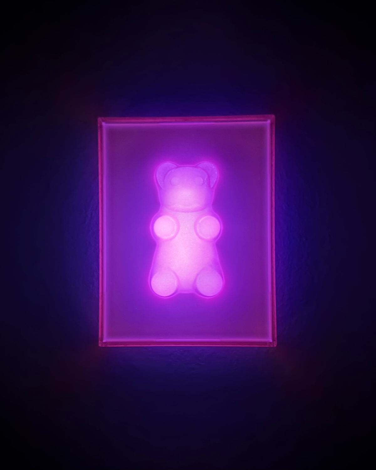1 Glow-In-The-Dark Jumbo Gummy Bear Iridescent Wall Artwork Sculpture Statement Piece