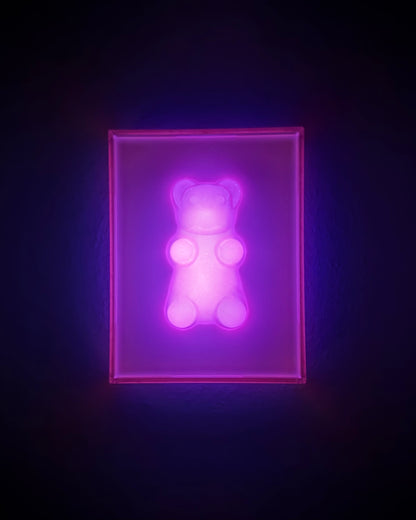 1 Glow-In-The-Dark Jumbo Gummy Bear Iridescent Wall Artwork Sculpture Statement Piece