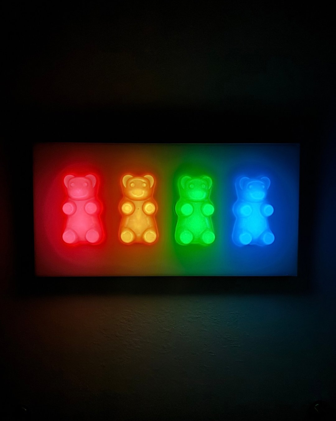 Glow-In-The-Dark Jumbo Gummy Bear Wall Artwork Sculpture Statement Piece