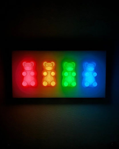 Glow-In-The-Dark Jumbo Gummy Bear Wall Artwork Sculpture Statement Piece