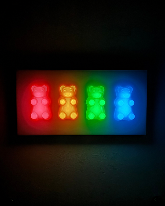 Glow-In-The-Dark Jumbo Gummy Bear Wall Artwork Sculpture Statement Piece