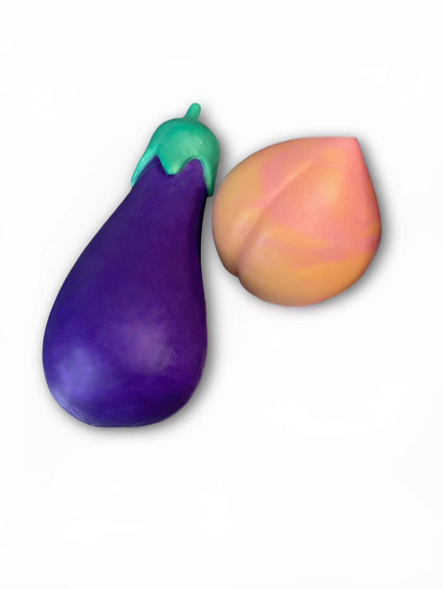 Peach and Eggplant Emoji Soap Bar Set