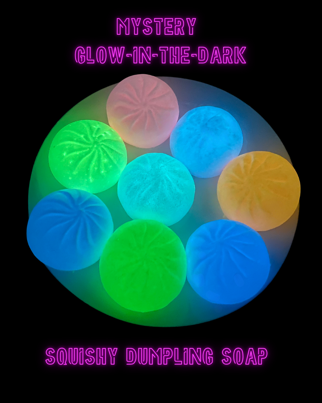Mystery Glow-In-The-Dark Squishy Dumpling Soap & Soap Dish