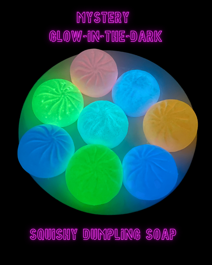 Mystery Glow-In-The-Dark Squishy Dumpling Soap & Soap Dish