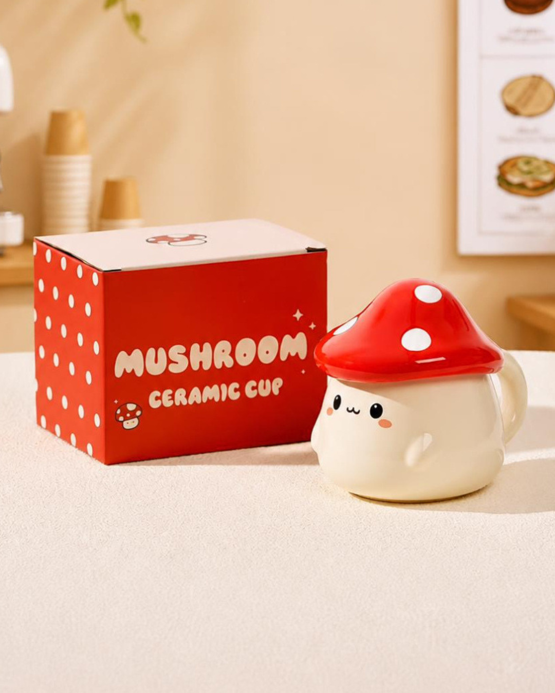 Cute Ceramic Mushroom Mug