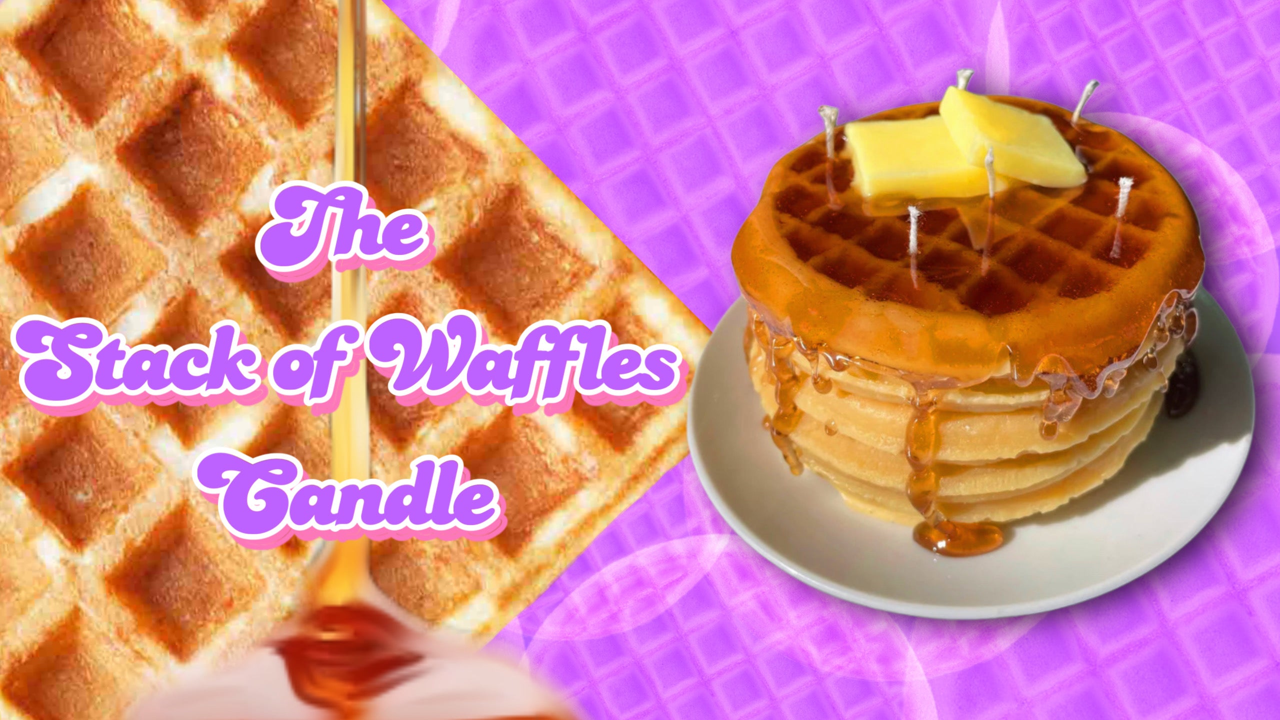 Ucute Foods stack of waffles candle banner