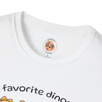 Ucute Foods Cookie Logo on White Dino Nuggies Shirt